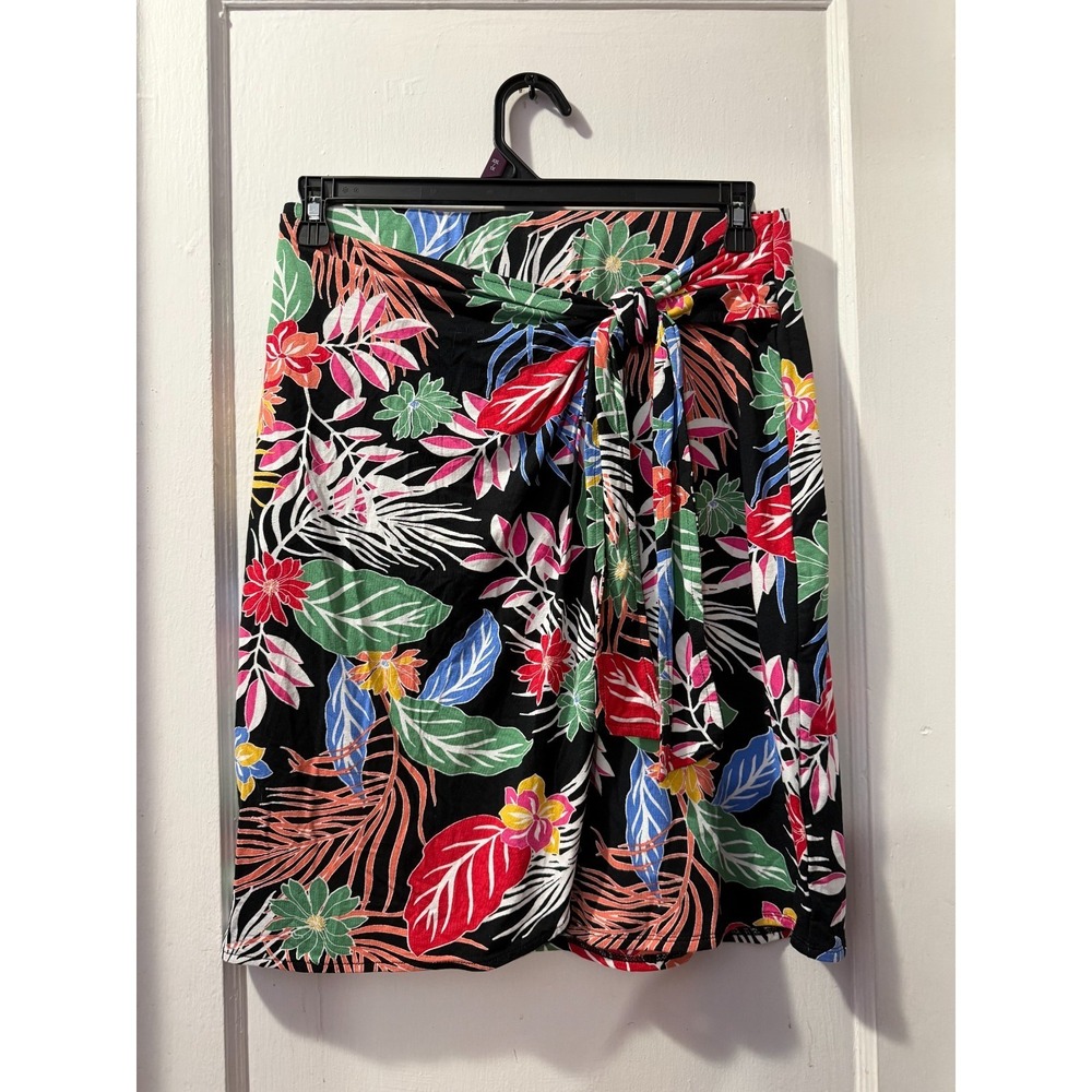 Cynthia Rowley Black Multicolor Floral Skirt in M